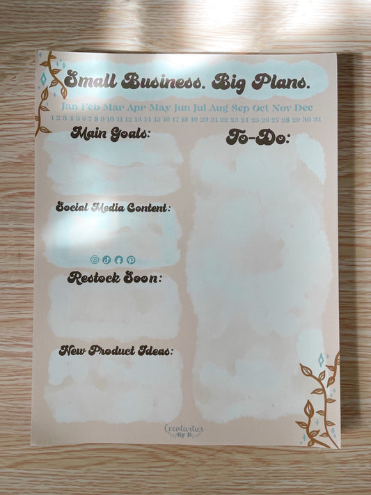 Small Business, Big Plans Jumbo Notepad