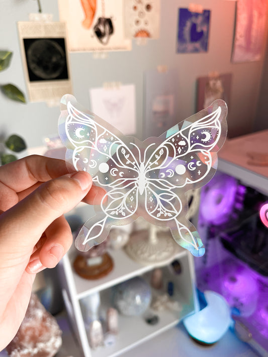 Celestial Night Butterfly Suncatcher Sticker