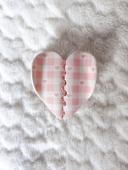 Hearts Gingham BFF Claw Clip