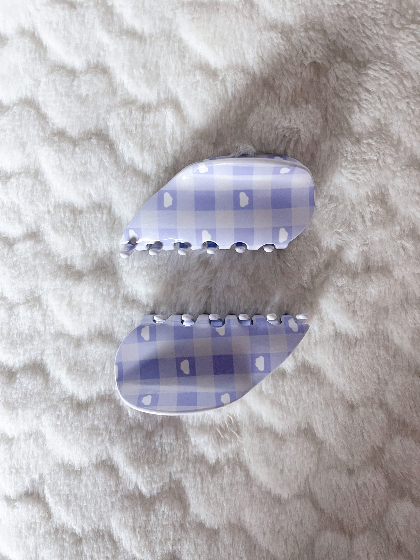 Clouds Gingham BFF Claw Clip